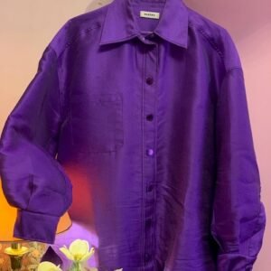 Shirt 23: Sandro (36-38), Mauve Heavy Satin Shirt.
