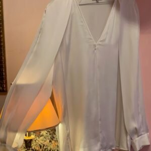 Tops 39: Elegant Satin Silk White Top (36-38).